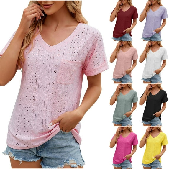 Fesfesfes Women T Shirts Womens Fashion Print Tops Short Sleeve Out Blouse Funny Round Neck T-Shirt Tops Athletic Shirts Women XL(US:10)