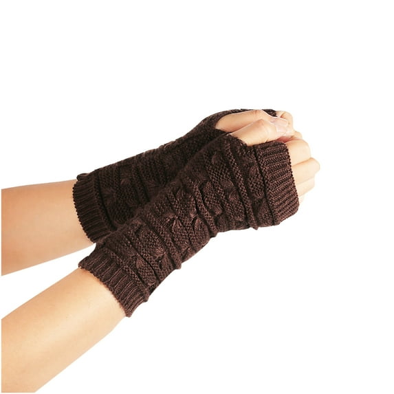 Fesfesfes Women Teen Girls Gloves Knitted Arm Fingerless Keep Warm Winter Gloves Soft Warm Mitten Under $10