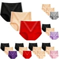 thumbnail image 1 of Fesfesfes Women Underwear Pack 3pcs Briefs Comfortable Cotton High Waist Underwear Women Plus Panties Plus Size Underwear For Women, 1 of 3
