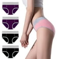 thumbnail image 1 of Fesfesfes Women Underwear Pack 4PC Large Seamless Cotton High Waist Briefs Hip Lifting Underpants Womens Plus Size Underwear, 1 of 4