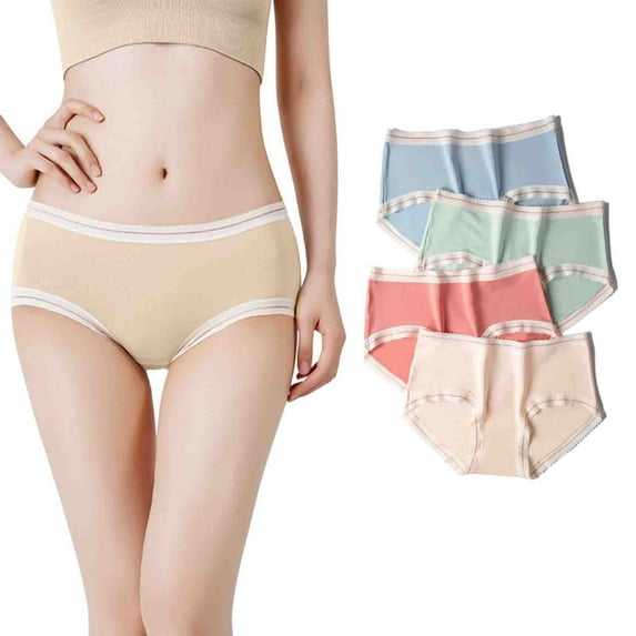 Fesfesfes Women Underwear Pack Fashion Womens Breathable Soft Stretch Panties Underwear With Belly Briefs