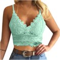 thumbnail image 1 of Fesfesfes Women Vest Crop Wireless Bras Lingerie Sexy V-Neck Hollow Lace Underwear Camisole Summer Tank Tops with Built in Bras, 1 of 7