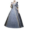 thumbnail image 1 of Fesfesfes Women Vintage Gothic Dress Short Sleeve Court Gown Cake Skirt Lace Clashing Maxi Dress,, 1 of 8
