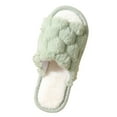 thumbnail image 1 of Fesfesfes Women Warm Slippers House Shoes Thick Sole Winter Indoor Outdoor Non Slip Lightweight Comfortable Soft Casual Walking Footwear Breathable Cushioned Insole(Green,36(US:5.5)), 1 of 4