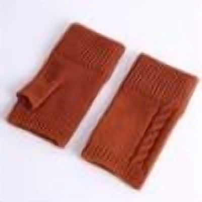 Fesfesfes Women's Arm Covers Gloves Solid Color Comfortable Warmkeeping Winter Fashionable Knitted Warm Half Finger Open Finger Daily Wearing(Brown#2,Free Size)