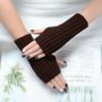 Fesfesfes Women's Arm Covers Gloves Solid Color Comfortable Warmkeeping Winter Fashionable Knitted Warm Half Finger Open Finger Daily Wearing(Coffee#6,Free Size)