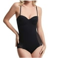 thumbnail image 1 of Fesfesfes Women's Fashion Bodysuit Chest Cushion Comfortable Shapewear Bra Underwear Tummy Control Bodysuit, 1 of 9