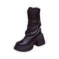 thumbnail image 1 of Fesfesfes Women's Boots Fall And Winter Boots Lined Anti-Slip Ankle Boots Outdoor Slip-On Waterproof Booties Comfort Shoes Boots For Women 7(39), 1 of 9