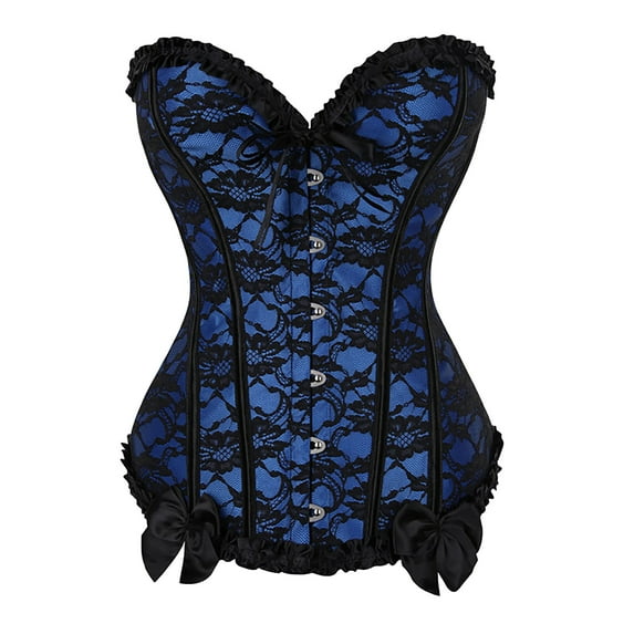 Fesfesfes Women's Court Corset Gothic Body Shaper Underwear Lace Splicing Bodysuit Shapeware Clothes Sale