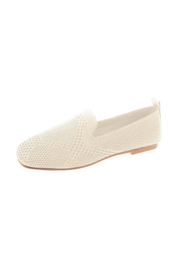 Women's Dress Shoes Pointed Toe Flying Woven Color Mesh Surface Shallow Mouth Casual Flat Shoes 35(5)