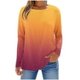 thumbnail image 1 of Fesfesfes Women's Fall Blouses Oversize Casual Three-Quarter Sleeve Round-Neck Solid Color Tops Fashion Loose Breathable for Daily Wearing(Yellow#2,XL), 1 of 4