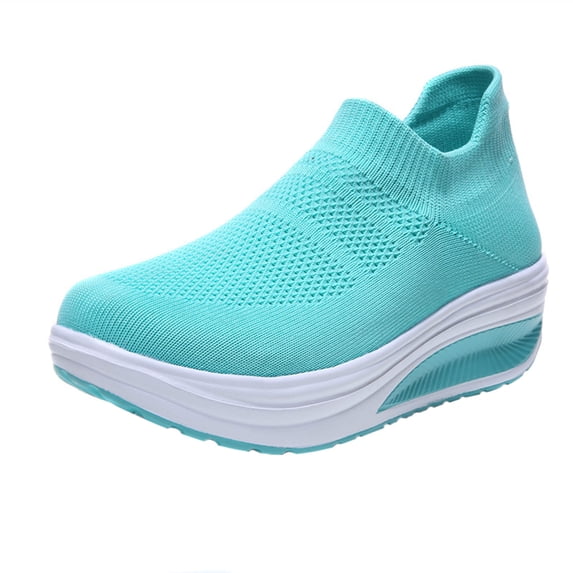 Fesfesfes Women's Fashion Sneakers Women's Shoes Sports Flying Woven Breathable Mesh Hollow Out Fashion Casual Running Shoes US:8.5(41)