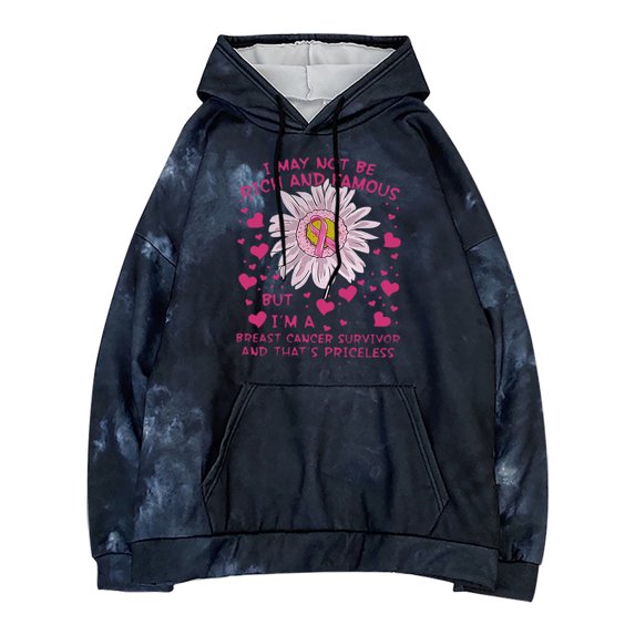 Fesfesfes Women's Hooded Tops Breast Cancer Awareness Tops Casual Long Sleeve Hoodie Ladies Sweatshirts With Hood Tops Clothes Sale