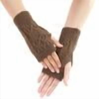 Fesfesfes Women's Knitted Fingerless Gloves with Bow Detail Solid Color Touchscreen Compatible Keep Warm for Cold Weather Daily Wear Activities(Khaki#3,Free Size)