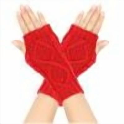 Fesfesfes Women's Knitted Fingerless Gloves with Bow Detail Solid Color Touchscreen Compatible Keep Warm for Cold Weather Daily Wear Activities(Red#6,Free Size)