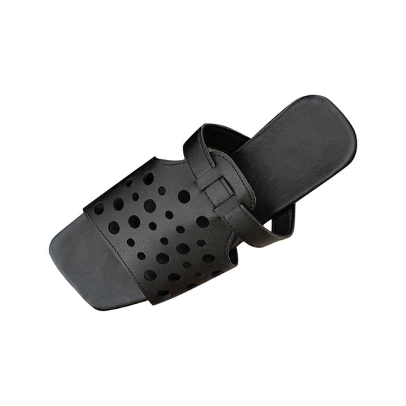 Fesfesfes Women's Large Size Buckle Sandals Summer Open Toe Fish Mouth Casual Shoes Metal Buckle for Beach Walking(Black#1,US 9.5)