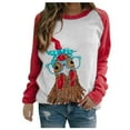 thumbnail image 1 of Fesfesfes Women's Long Sleeve Tops Chicken with Bandana Printed Raglan Long Sleeve Blouse Tops Shirt, 1 of 5