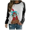thumbnail image 1 of Fesfesfes Women's Long Sleeve Tops Chicken with Bandana Printed Raglan Long Sleeve Blouse Tops Shirt, 1 of 5