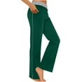thumbnail image 1 of Fesfesfes Women's Home Wide-Leg Pants Elastic Waistband with Contrast Piping Trousers Loose Flowy Yoga Sweatpants Workout Comfy Jogger(Green#1,M), 1 of 5