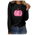 thumbnail image 1 of Fesfesfes Women's O-Neck Printing Tops Breast Awareness Loose Casual Long Sleeve Sweatshirt Breast Cancer Tops Clothes Sale, 1 of 1