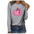 thumbnail image 1 of Fesfesfes Women's O-Neck Printing Tops Breast Awareness Loose Casual Long Sleeve Sweatshirt Breast Cancer Tops Plus Size $10, 1 of 1