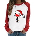 thumbnail image 1 of Fesfesfes Women's Raglan Sweatshirt Christmas Printed Long Sleeve Shirts Xmas Round Neck Casual Tops Clearance, 1 of 7