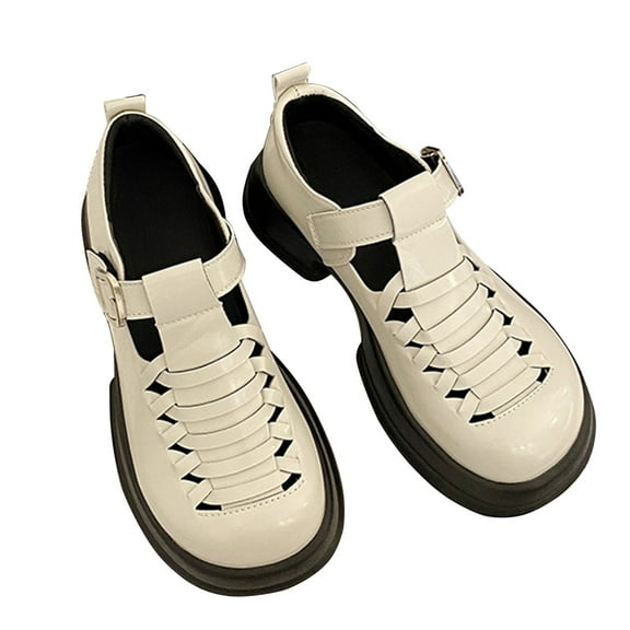 Fesfesfes Women's Retro Elastic Ankle Boots Fashion Flat Heel Round Toe Flat Heeled Hollow Out Boot 6.5(38)