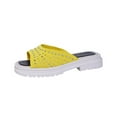 thumbnail image 1 of Fesfesfes Women's Rhinestone Open Toe Thick-Soled Sandals Comfortable Casual Spring Summer Fashionable Versatile Slip-On Lightweight Shoes for Outdoor Wear(Yellow,US 9), 1 of 7