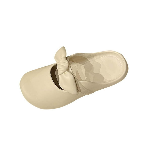 Fesfesfes Women's Round Head Soft Soled Slippers Summer Casual Beach Shoes Soft Cushioned Insole Comfortable for Home Outdoor Walking(Khaki#4,US 6)