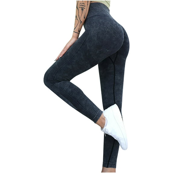 Fesfesfes Women's Seamless Washing Pants Scrub High Waist And Hip Lifting Exercise Fitness Tight Yoga Pants Under 10$