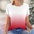 thumbnail image 1 of Fesfesfes Women's Short Sleeve Tops Women's Short Sleeves Print Casual Tops Pullover Blouse T-shirt Womens Tops Dressy Casual M(US:6), 1 of 5