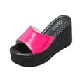 thumbnail image 1 of Fesfesfes Women's Slide Sandals Matsu Heel Thick Sole Slope Heel Women's Shoes Breathable Slip-on Beach Sandals 8.5(41), 1 of 5