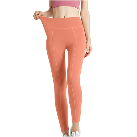 Fesfesfes Women's Solid Color High Waist And Hip Lifting Exercise Fitness Tight Yoga Pants On Sale