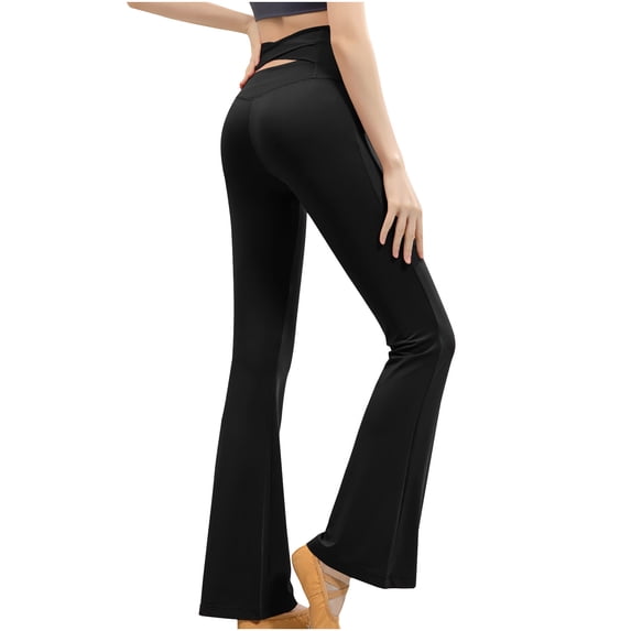 Fesfesfes Women's Solid Color Micro Flare High Waist And Hip Lifting Exercise Fitness Yoga Pants On Sale