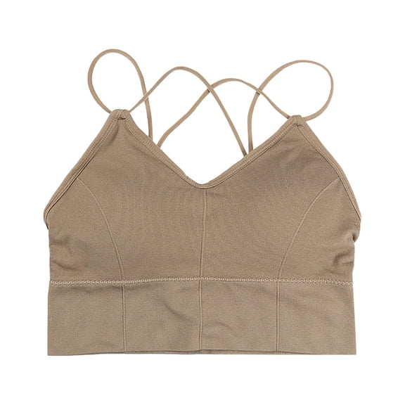 Fesfesfes Women's Sports Bras Sling Bra Without Steel Ring Sports Underwear Cross Back Teen Girls Bras