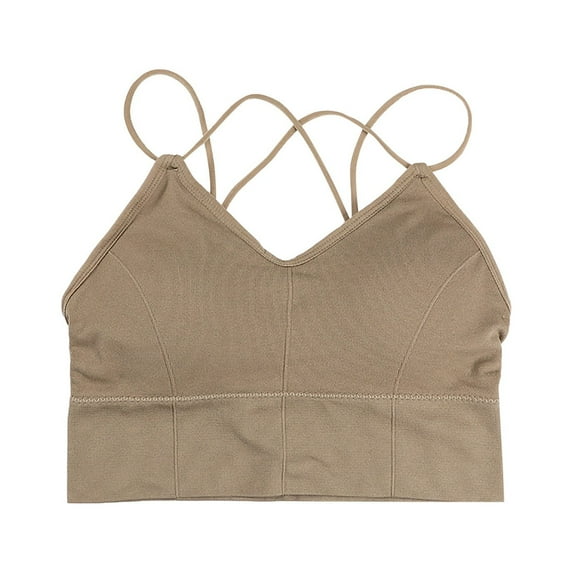 Fesfesfes Women's Sports Bras Sling Bra Without Steel Ring Sports Underwear Cross Back Teen Girls Bras