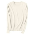 thumbnail image 1 of Fesfesfes Women's Spring Sweater Leisure Warm Keeping Round Neck Long Sleeve with Ribbed Cuffs Knit Blouses Versatile Solid Color Tops(Beige,M), 1 of 5