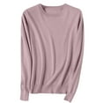thumbnail image 1 of Fesfesfes Women's Spring Sweater Leisure Warm Keeping Round Neck Long Sleeve with Ribbed Cuffs Knit Blouses Versatile Solid Color Tops(Gray#1,M), 1 of 5