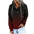 thumbnail image 1 of Fesfesfes Women's Sweatshirt Winter Fashion Printed Hooded Pullover Long Sleeve Shirt Blouse Casual Tops Sweatershirt Button Hoodies, 1 of 6