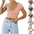 thumbnail image 1 of Fesfesfes Women's T Shirts Fashion Women Fashion Sleeveless Open Navel Neck Tank Tops Mesh Short Sleeve Tops for Women XS(US:2), 1 of 8