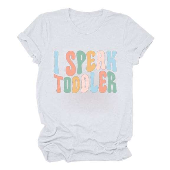 Fesfesfes Women's Tshirt Women Funny Printed Pattern Casual Fashion Soild Color Short Sleeve Tops Blouse Women Short Sleeve Tops S(US:4)