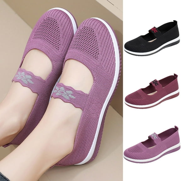 Fesfesfes Women's Walking Shoes Round Toe Fashion Ventilate Casual Round Head Comfy Casual Shoes 38(6.5)