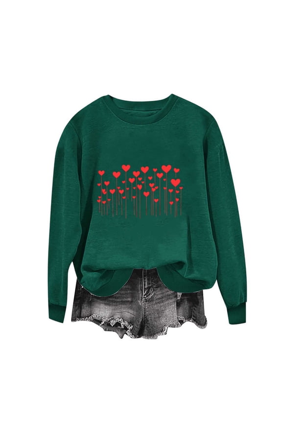 Women's Warm-Keeping Blouses Long Sleeve Round Neck Ladies Christmas Sweatshirts with Pockets Adjustable Drawstring Hood Tops(Green#1,M)