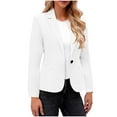 thumbnail image 1 of Fesfesfes Women's Winter Casual Coats Short Loose Styles Suit Collar Tweed Material Long Sleeved Without Hood Cold Weather Daily Wearing(White#4,2XL), 1 of 6
