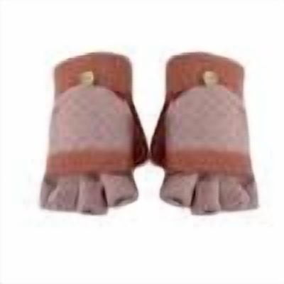 Fesfesfes Women's Winter Knitted Outdoor Gloves Split Finger Flip Cover Thick Warm Ideal for Cold Weather Activities Allowing Finger Dexterity(Pink#1,Free Size)