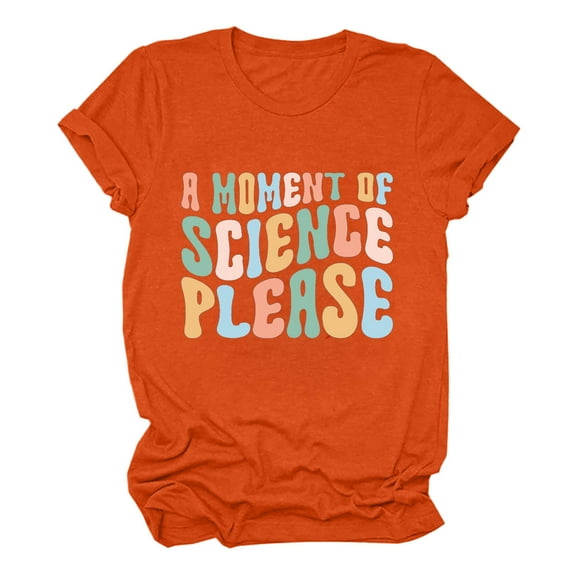 Fesfesfes Womens Basic Tops Women Funny Printed Pattern Casual Fashion Soild Color Short Sleeve Tops Blouse Blouses L(US:8)