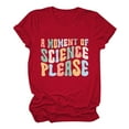 thumbnail image 1 of Fesfesfes Womens Basic Tops Women Funny Printed Pattern Casual Fashion Soild Color Short Sleeve Tops Blouse Blouses L(US:8), 1 of 6