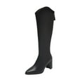 thumbnail image 1 of Fesfesfes Womens Black Boots Large Size Back Zipper Ankle Boots Non-slip Boots With Thick Heels US:7(39), 1 of 6