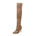 thumbnail image 1 of Fesfesfes Womens Boot Leopard Print Pointed Toe Slim And Warm Super High Heel Over-the-knee US:8.5(41), 1 of 9
