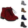 thumbnail image 1 of Fesfesfes Womens Boots Ankle And Winter Flowers Color Matching Thick High-heeled Platform Sleeve High 4.5(35), 1 of 6